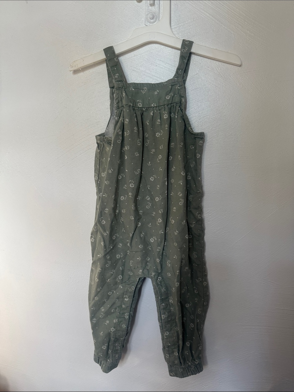 Carter's Olive Green Floral Print Overalls